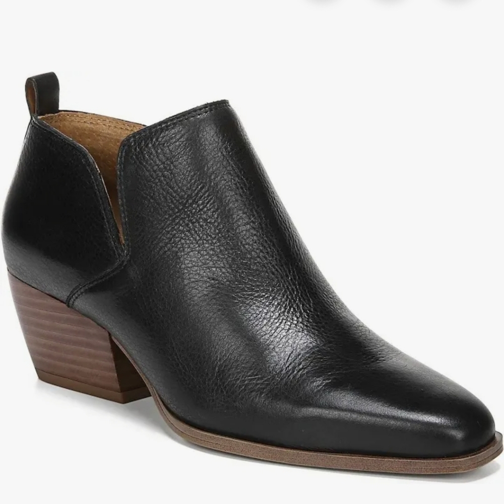 Franco Sarto Black Leather Dingo 2 Ankle Booties Size 7